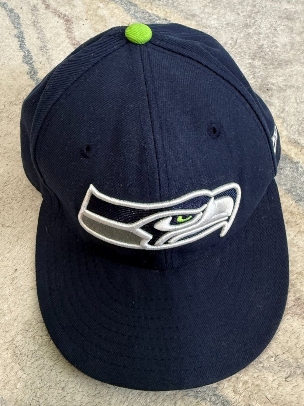 New Era Seattle Seahawks NFL Football Hat Cap Blue 59 Fifty Size 7 1/4